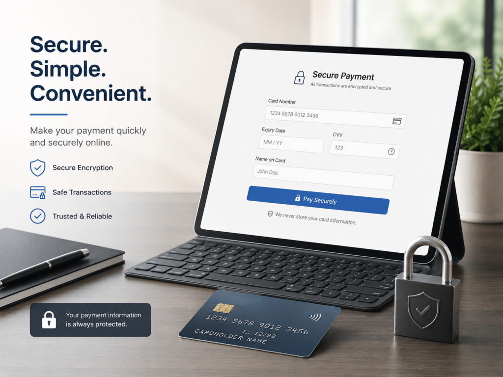Secure online payment for Outright Window Tinting services